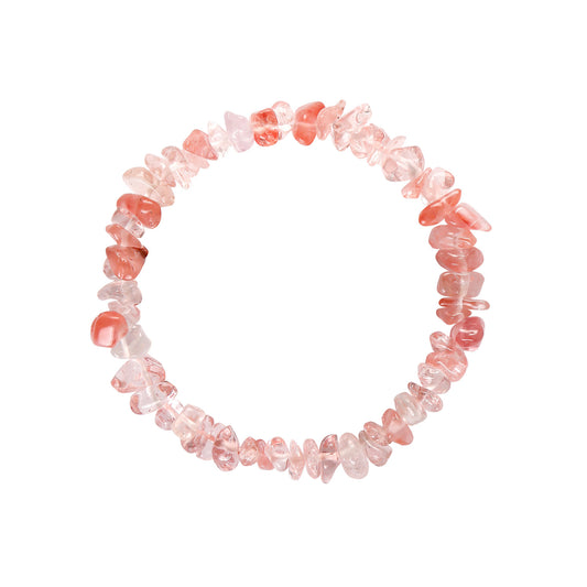 Cherry Quartz Chip Bracelet