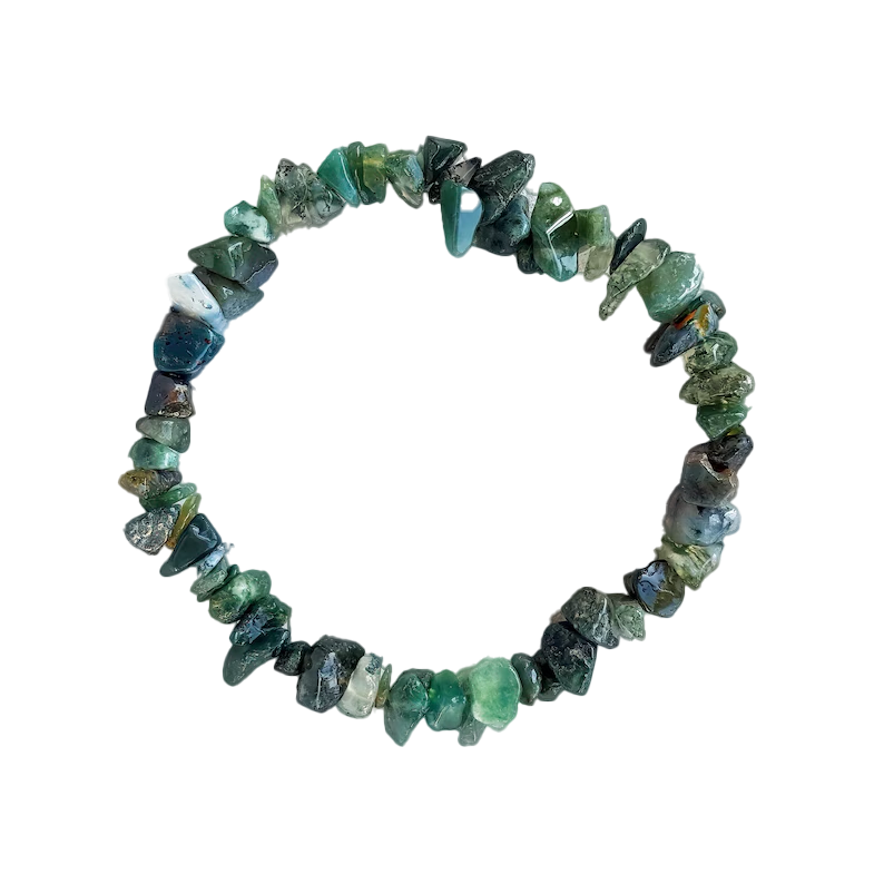 Moss Agate Chip Bracelet