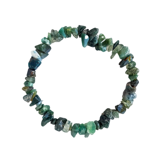 Moss Agate Chip Bracelet