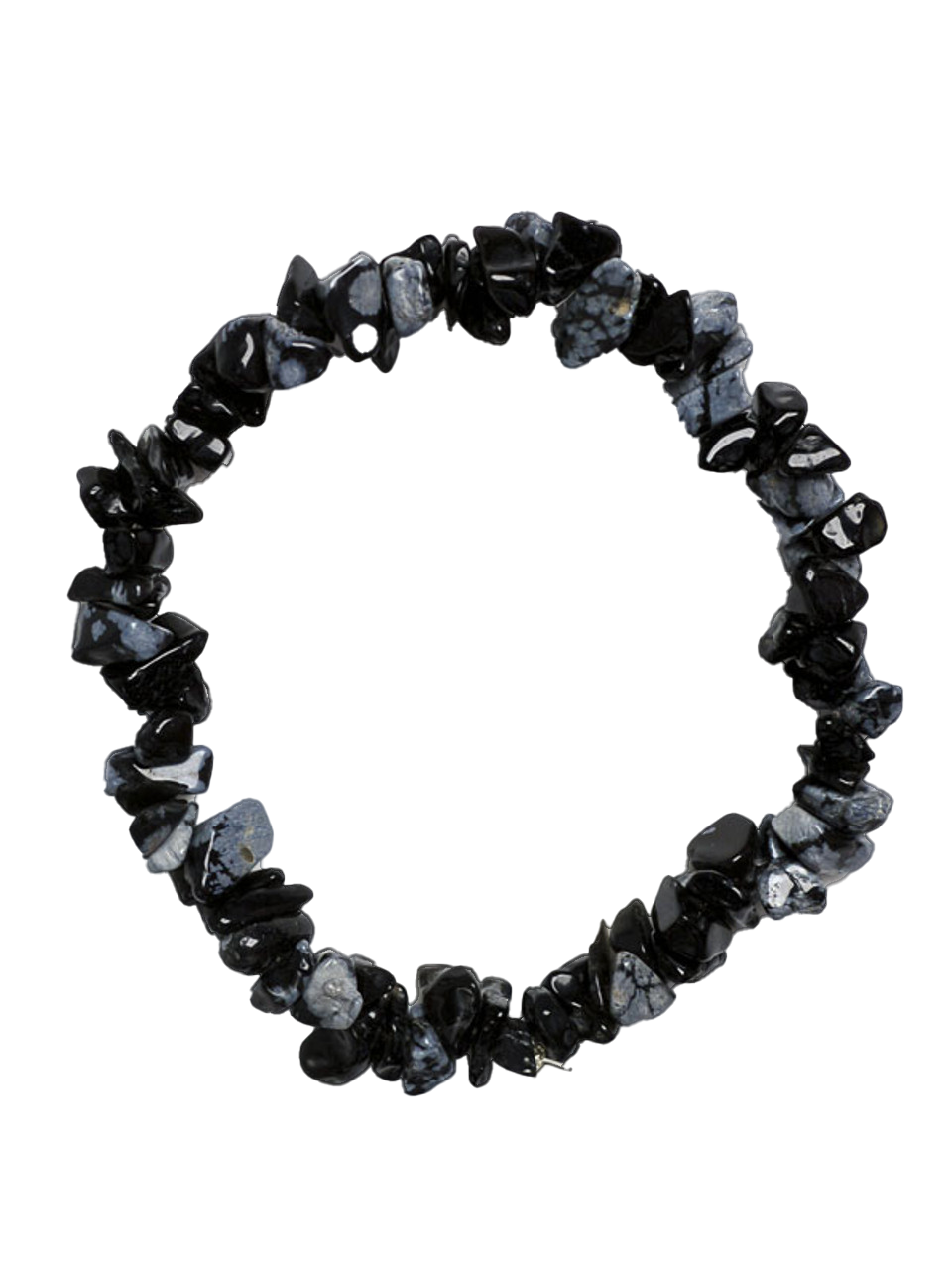 Snowflake Obsidian Chip Bracelet