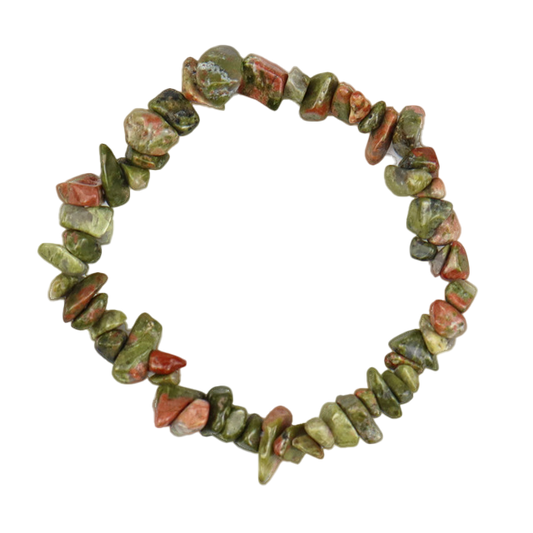 Unakite Chip Bracelet